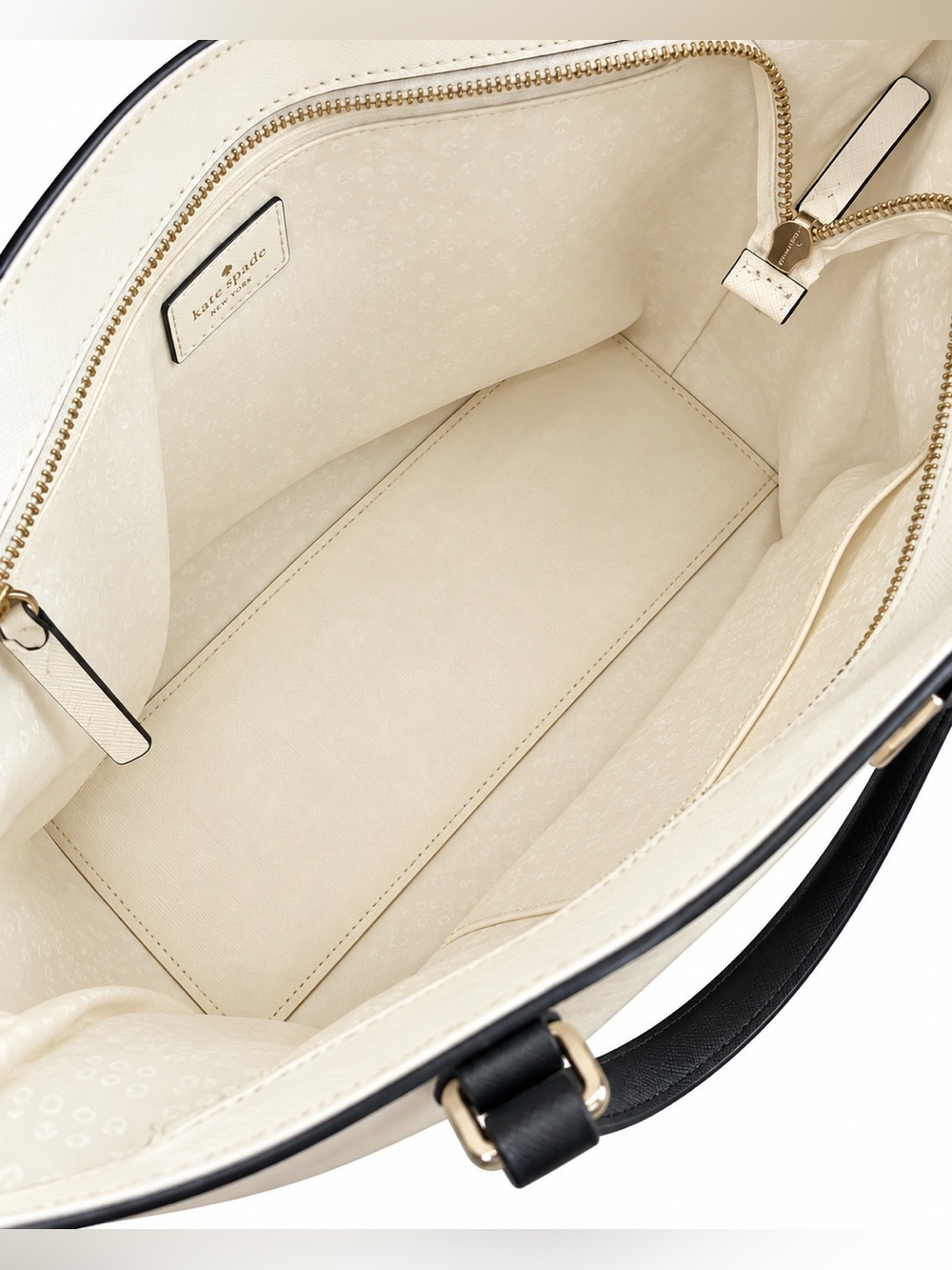 kate spade Cream and Black Saffiano Leather Tote - Picture 7 of 8